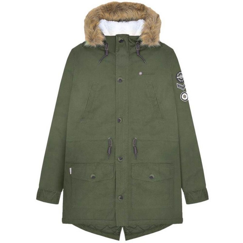 Lambretta Mens Sherpa Lined Parka / Khaki Green